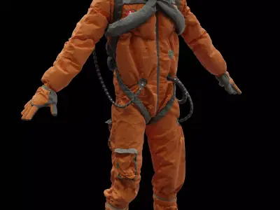 Astronaut orange space suit 3D model