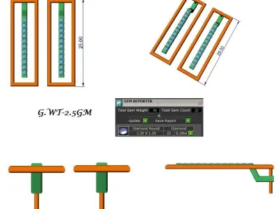 Light wight diamond earrings 3D print model