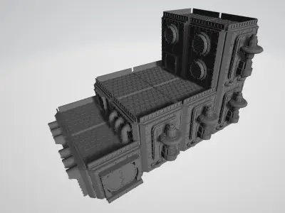 MODULAR INDUSTRIAL BUILDING TERRAIN MAKER 8 - 10MM SCALE 3D print model