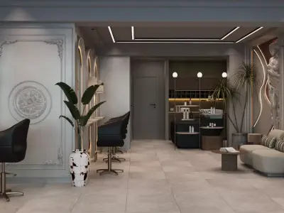 Beauty Salon Interior Scene 3d Model 3D model