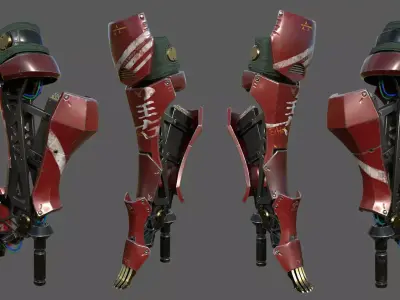 Robot Leg For Art 3D model Low-poly 3D model