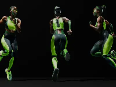 Cyberpunk Futuristic Athletic Female 3D model