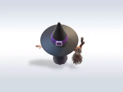 Adorable Witch Halloween Character 3D model buy