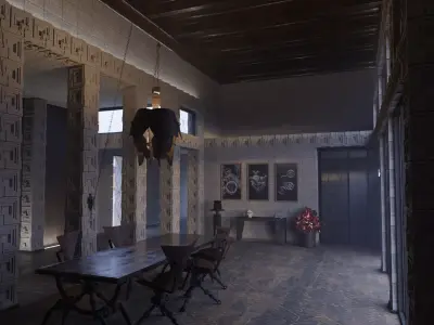 Cyberpunk Dystopian House Interior - High Detail 3D model