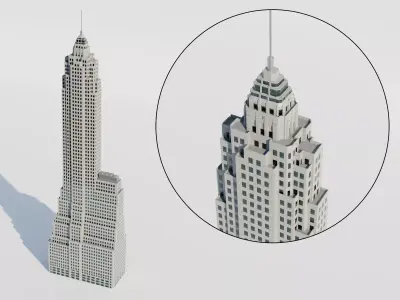 NYC 70 Pine Street Building Low-poly 3D model