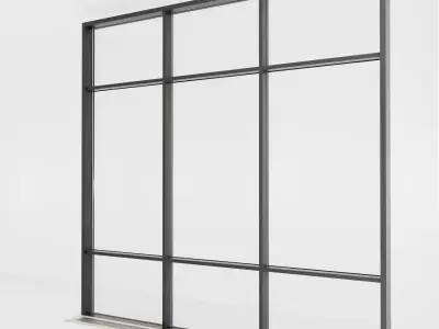 Panoramic glazing Stained glass 52 Low-poly 3D model