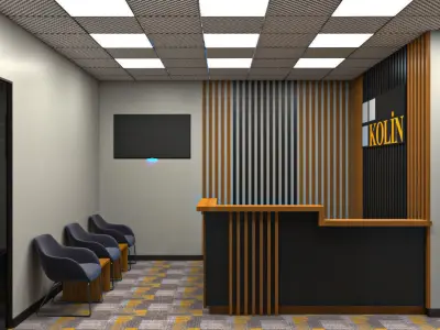 Office Design  Low-poly 3D model