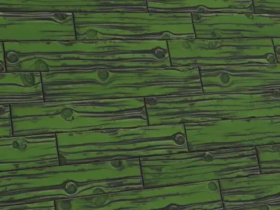 Brushed Dark Concrete Wall with Wood Inlay Frame PBR Texture