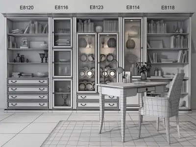 Selva bookcase Mirabeau set sections01 3D model