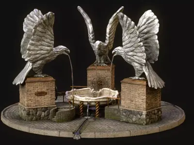 Eagle and Snake water well  3D model