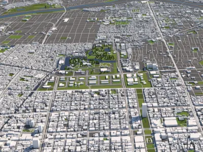 Nagoya Japan 50x50km 3D City Map 3D model