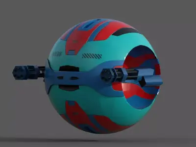 Scifi Ball Low-poly 3D model