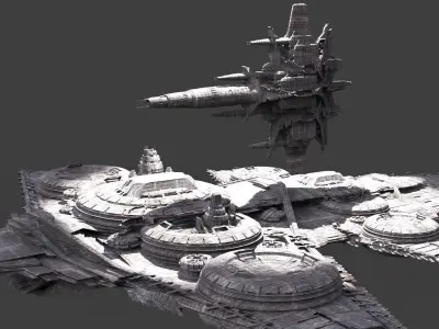 Star Freighter Grand battleship Mega ship 3D model