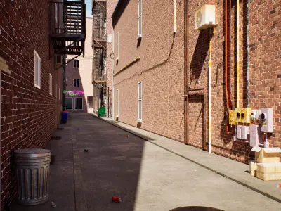 Alley 3d Scene Low-poly 3D model