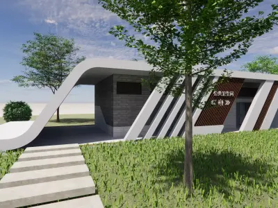 Public Restroom Building -B7 3D model