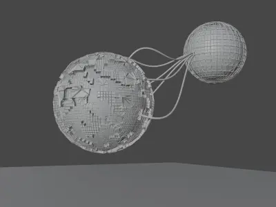 3D scifi planet model for game assets Low-poly 3D model