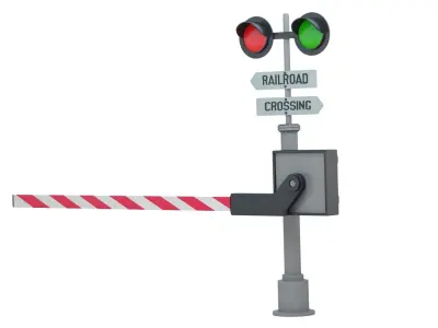 Railway Barrier 3D model