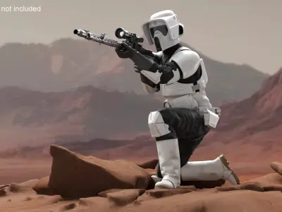  Star Wars Scout Trooper Used Rigged for Cinema 4D 