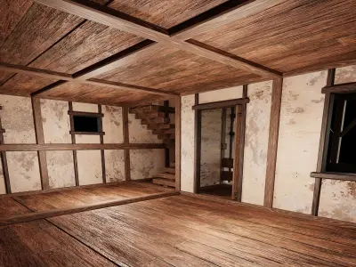 Medieval Houses 08 - 4K Textures Game Ready Low-poly 3D model
