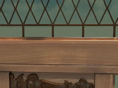 Ornament Wood Door Hi Detail 3D model