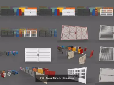 PBR Metal Gate D 3D Model Pack