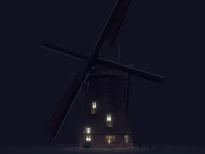 Holland WindMill Low-poly 3D model