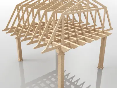 Wood Roof Collections 3D model