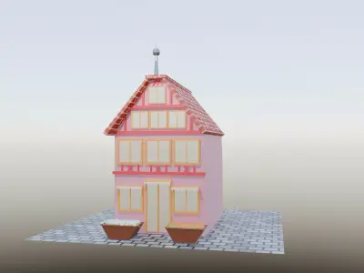 European Building Free low-poly 3D model