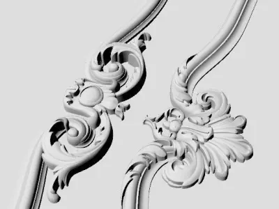 Carved decors door 3D model