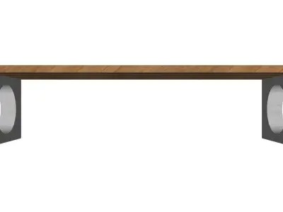 Concrete Bench for Square 01 3D model