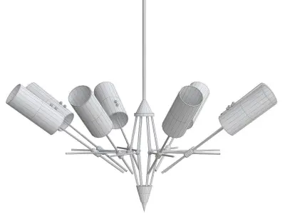 Stilnovo Style Chandelier Low-poly 3D model