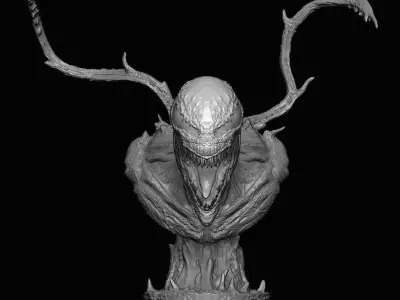 carnage head bust venom 3D model
