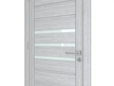 Door-058 modern front door with glass panel 3D model