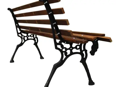 Rustic Park bench-3Ds-Max Low-poly 3D model