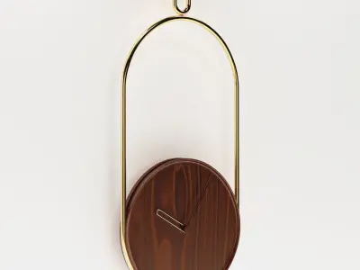 Wooden clock 3D model
