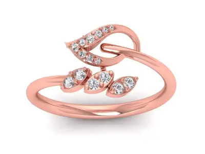 Solitaire Wedding Engagement Women Light Weight Bypass Rings 3D print model
