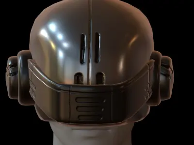 Gas mask helmet 3d model scifi Low-poly  Low-poly 3D model