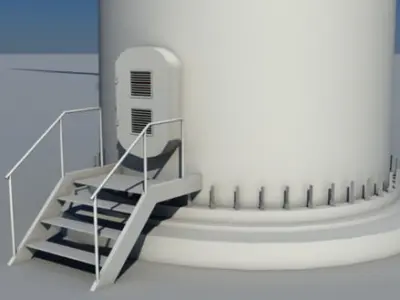 Wind Turbine Land Realtime Low-poly 3D model