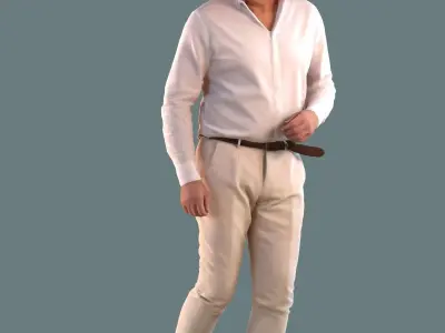 Low poly set of 3D men walking 3D model 3D model