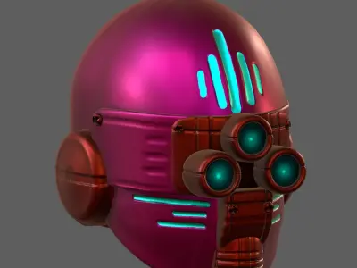 Gas mask helmet 3d model scifi Low-poly  Low-poly 3D model 359