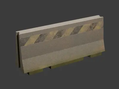 Concrete Barrier Low-poly 3D model