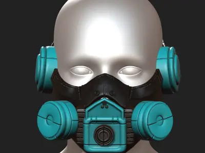 Gas mask futuristic scifi fantasy 3d helmet  Low-poly 3D model