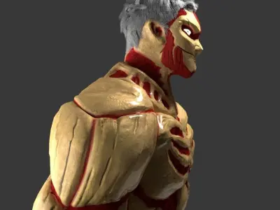 Armour Titan - Attack on Titan 3D model Blender rigged ready Low-poly 3D model