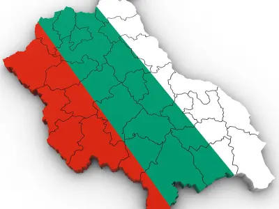 3d Political Map of Bulgaria 3D model