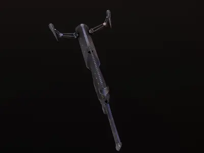 Sci-Fi Spider Riffle  Low-poly 3D model