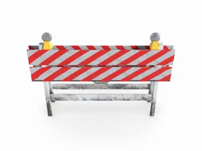 Wooden Barrier 3D model