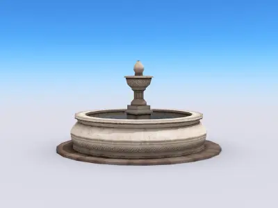 City Fountain Low-poly 3D model