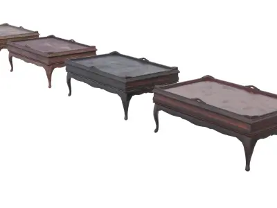 Low Wood Coffee Table Low-poly 3D model