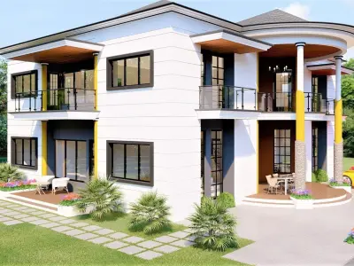 DUPLEX house design in philippines 3D model