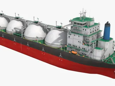  Horizon LNG Carrier Ship with Four Spherical Tanks Red 